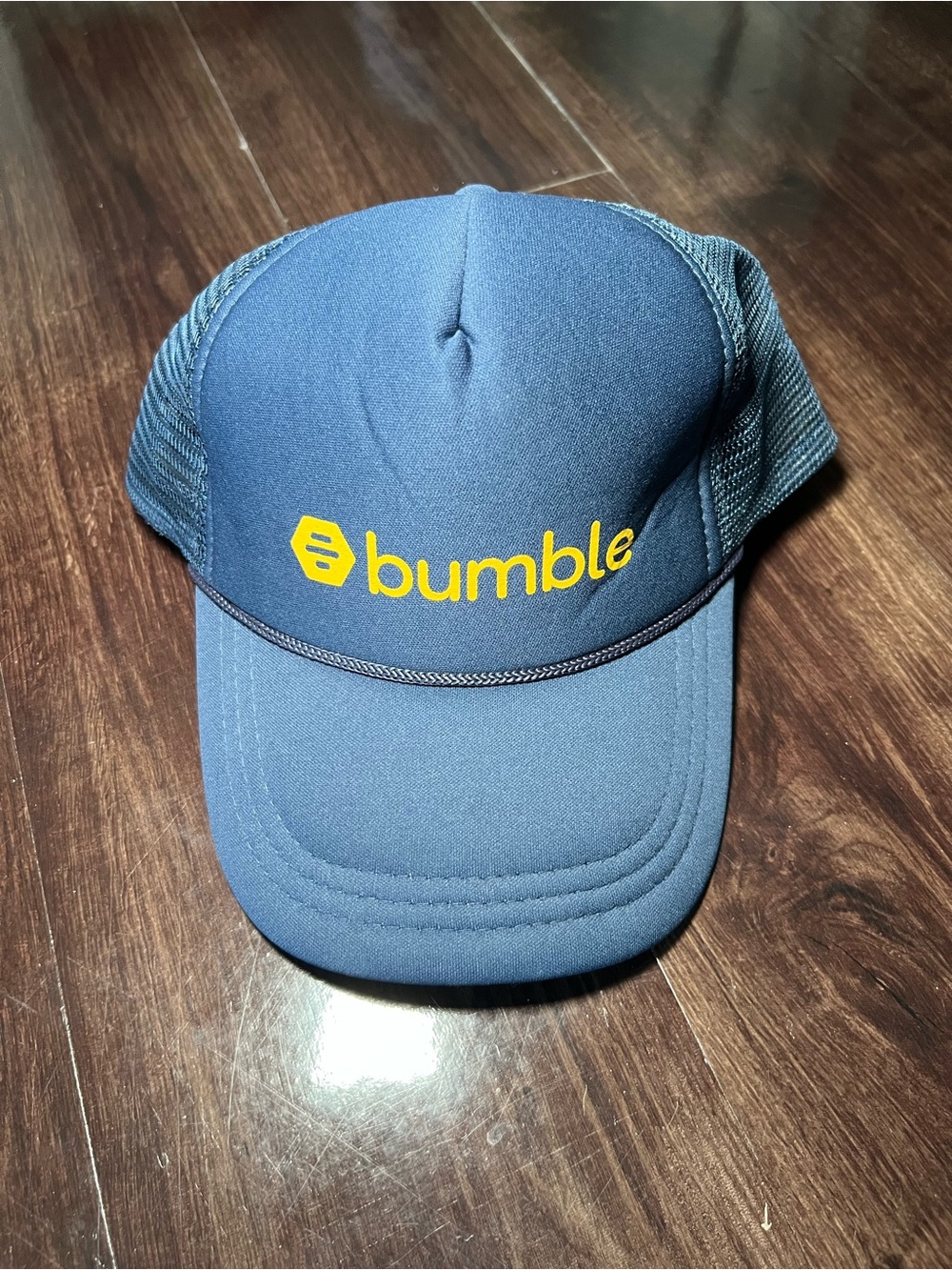 Bumble Branded Blue Mesh Trucker Hat